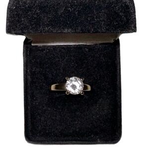 Elegant Silver Solitaire Ring